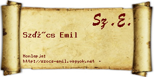 Szőcs Emil névjegykártya